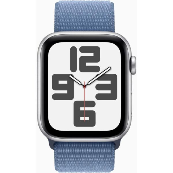 ⁦Apple Smartwatch Watch SE 2023 iOS GPS, 44 mm, NFC, Aluminium, silber, winterblau⁩ – תמונה ⁦2⁩