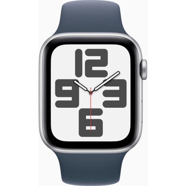 ⁦Apple Smartwatch Watch SE 2023 iOS GPS Cellular, 44 mm, S/M, NFC, Aluminium, silber, sturmblau⁩ – תמונה ⁦2⁩