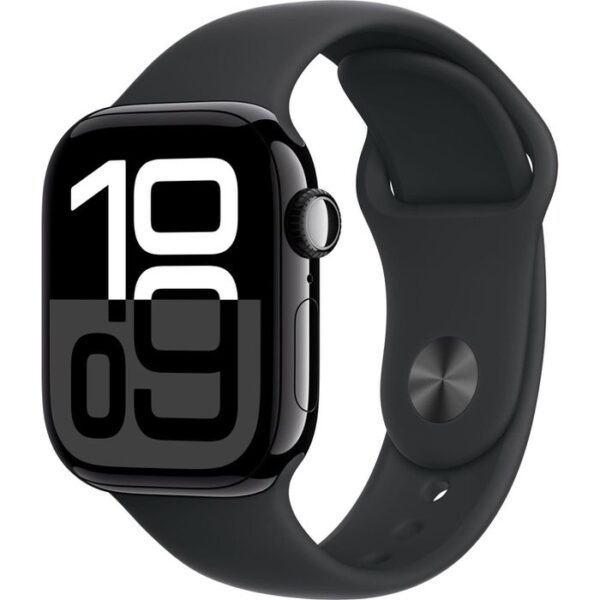 Apple Smartwatch Watch Series 10 iOS GPS, 42 mm, M/L, NFC, EKG, Aluminium, diamantschwarz