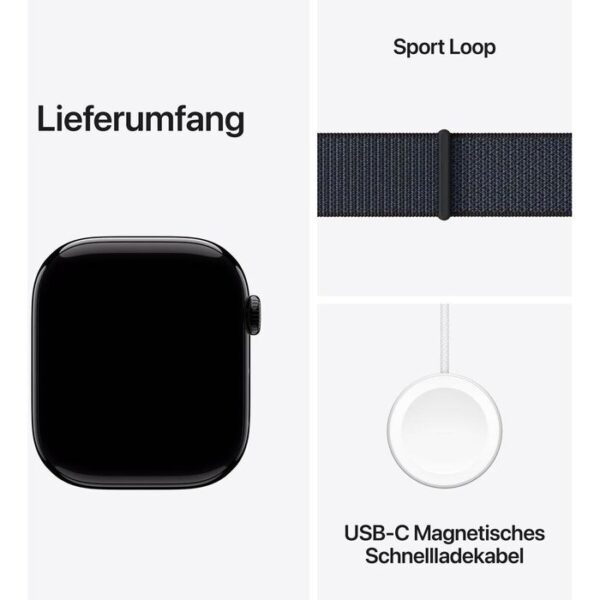 ⁦Apple Smartwatch Watch Series 10 iOS GPS, 46 mm, NFC, EKG, Aluminium, diamantschwarz, Tinte⁩ – תמונה ⁦3⁩