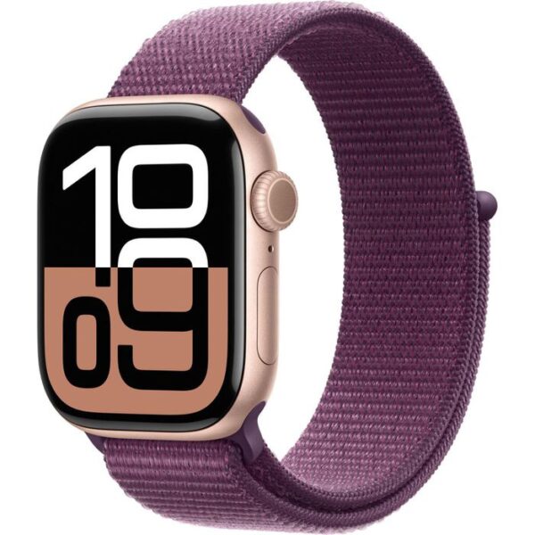 Apple Smartwatch Watch Series 10 iOS GPS Cellular, 42 mm, NFC, EKG, Aluminium, roségold, Pflaume