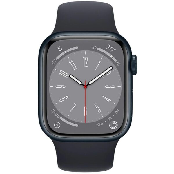 ⁦Apple Smartwatch Watch Series 8 iOS GPS, 41 mm, NFC, EKG, Aluminium, Mitternacht⁩ – תמונה ⁦2⁩