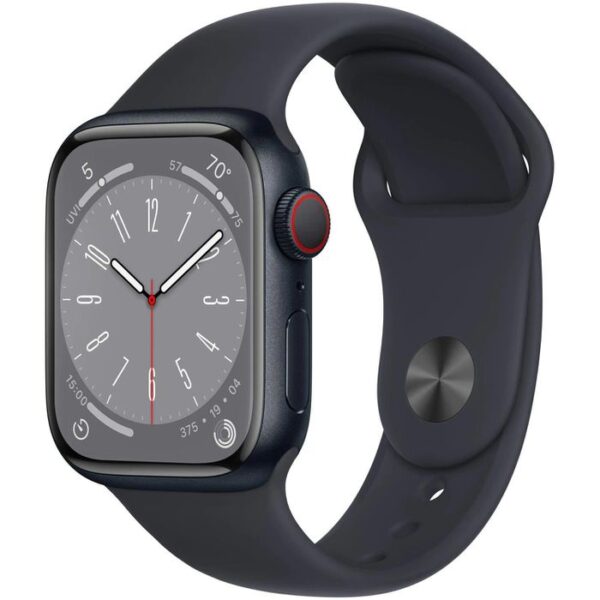 Apple Smartwatch Watch Series 8 iOS GPS, 41 mm, NFC, EKG, Aluminium, Mitternacht