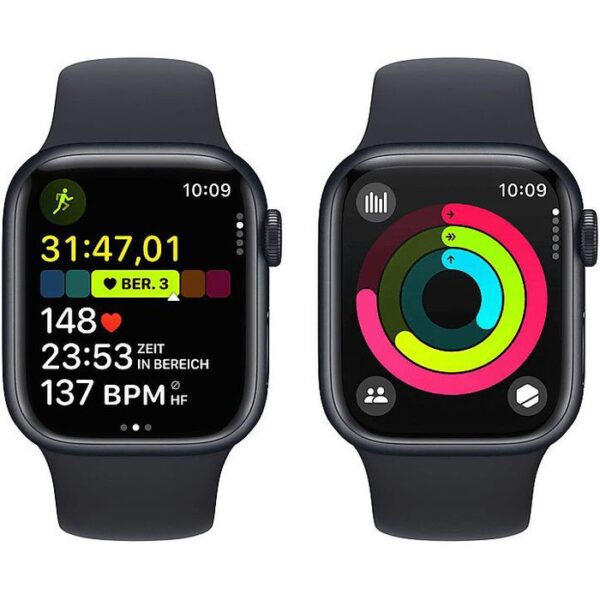 ⁦Apple Smartwatch Watch Series 9 iOS GPS, 41 mm, S/M, NFC, EKG, Aluminium, Mitternacht⁩ – תמונה ⁦4⁩