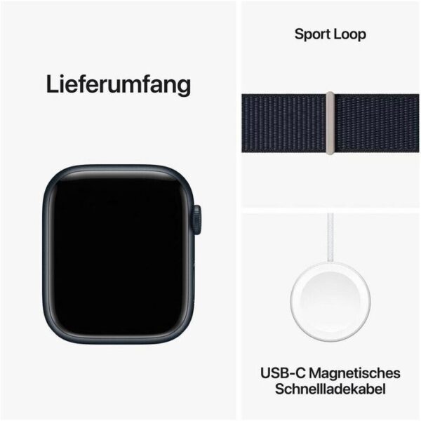 ⁦Apple Smartwatch Watch Series 9 iOS GPS, Ausstellungsstück, 45 mm, NFC, EKG, Mitternacht⁩ – תמונה ⁦5⁩