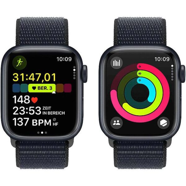 ⁦Apple Smartwatch Watch Series 9 iOS GPS, 41 mm, NFC, EKG, Aluminium, Mitternacht⁩ – תמונה ⁦4⁩