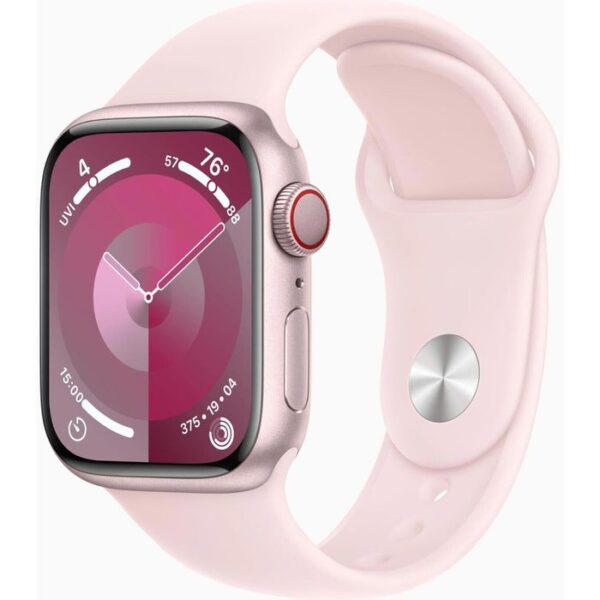 Apple Smartwatch Watch Series 9 iOS GPS Cellular, 41 mm, S/M, NFC, EKG, Aluminium, rosé, hellrosa