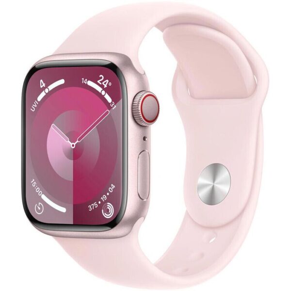 Apple Smartwatch Watch Series 9 iOS GPS Cellular, 41 mm, M/L, NFC, EKG, Aluminium, rosé, hellrosa