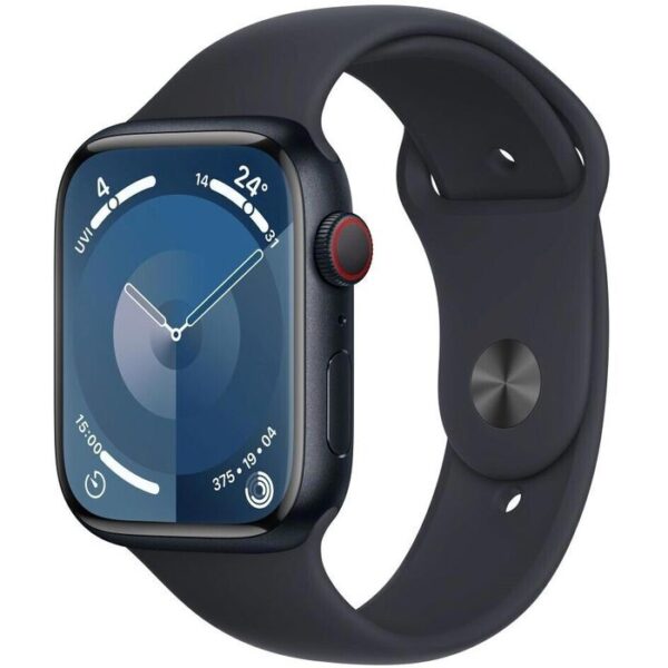 Apple Smartwatch Watch Series 9 iOS GPS Cellular, 45 mm, M/L, NFC, EKG, Aluminium, Mitternacht