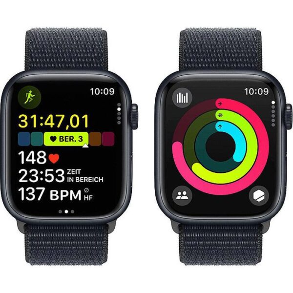 ⁦Apple Smartwatch Watch Series 9 iOS GPS Cellular, 45 mm, NFC, EKG, Aluminium, Mitternacht⁩ – תמונה ⁦4⁩