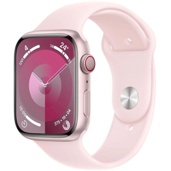 Apple Smartwatch Watch Series 9 iOS GPS Cellular, 45 mm, S/M, NFC, EKG, Aluminium, rosé, hellrosa