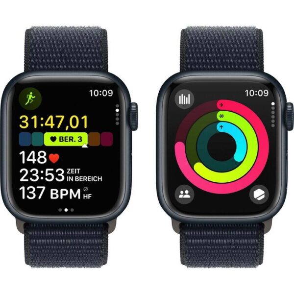 ⁦Apple Smartwatch Watch Series 9 iOS GPS Cellular, 41 mm, NFC, EKG, Aluminium, Mitternacht⁩ – תמונה ⁦4⁩