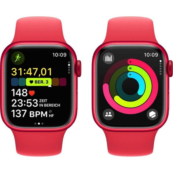 ⁦Apple Smartwatch Watch Series 9 iOS GPS Cellular, 41 mm, S/M, NFC, EKG, Aluminium, product red⁩ – תמונה ⁦4⁩