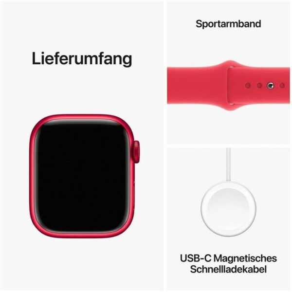 ⁦Apple Smartwatch Watch Series 9 iOS GPS Cellular, 41 mm, S/M, NFC, EKG, Aluminium, product red⁩ – תמונה ⁦5⁩