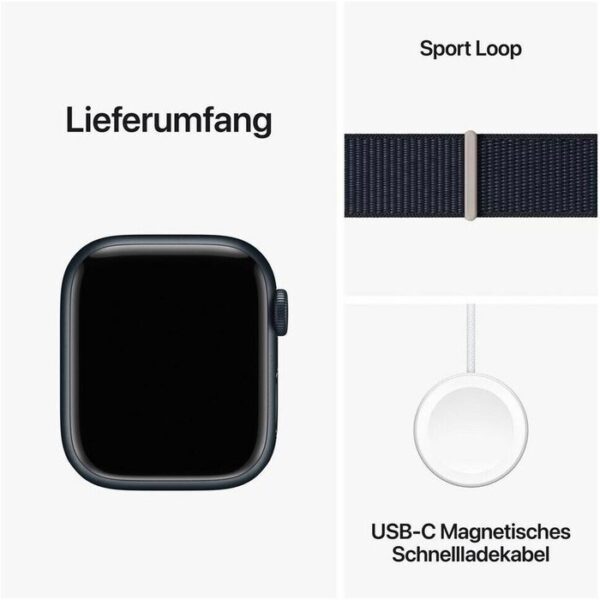 ⁦Apple Smartwatch Watch Series 9 iOS GPS Cellular, 41 mm, NFC, EKG, Aluminium, Mitternacht⁩ – תמונה ⁦5⁩