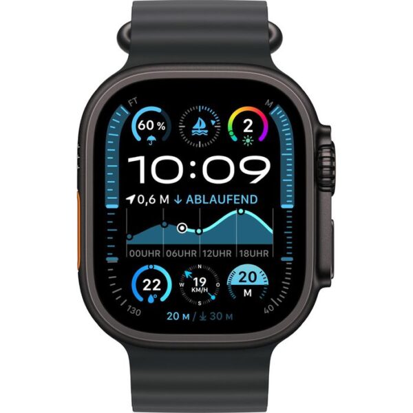 ⁦Apple Smartwatch Watch Ultra 2 24 iOS GPS Cellular, 49 mm, NFC, EKG, Titan, Ocean schwarz⁩ – תמונה ⁦2⁩