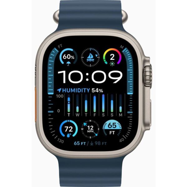 ⁦Apple Smartwatch Watch Ultra 2 iOS GPS Cellular, 49 mm, NFC, EKG, Titan, Ocean blau⁩ – תמונה ⁦2⁩