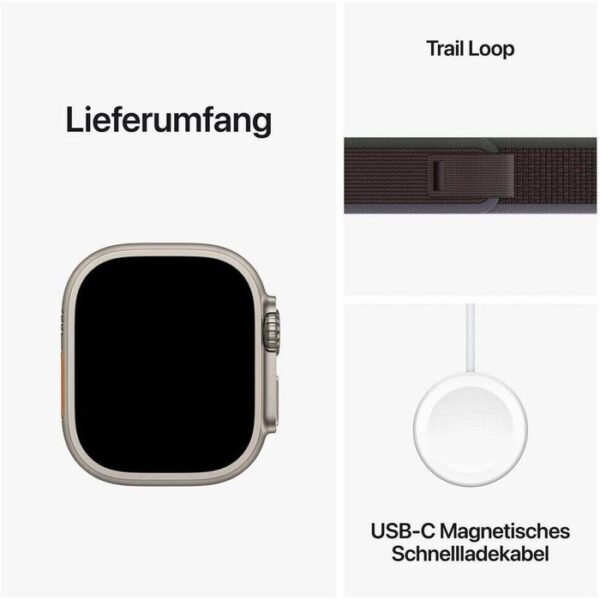 ⁦Apple Smartwatch Watch Ultra 2 iOS GPS Cellular, 49 mm, M/L, NFC, EKG, Titan, Trail blau/schwarz⁩ – תמונה ⁦6⁩