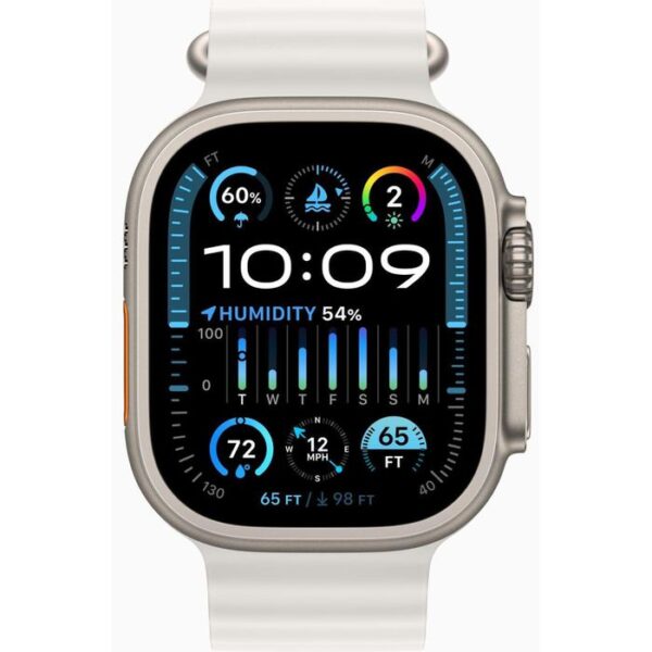 ⁦Apple Smartwatch Watch Ultra 2 iOS GPS Cellular, 49 mm, NFC, EKG, Titan, Ocean weiß⁩ – תמונה ⁦2⁩