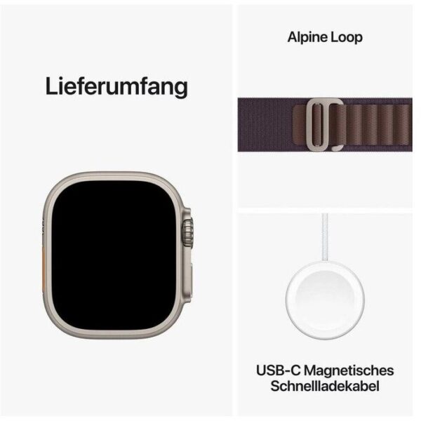 ⁦Apple Smartwatch Watch Ultra 2 iOS GPS Cellular, 49 mm, S, NFC, EKG, Titan, Alpine indigo⁩ – תמונה ⁦6⁩