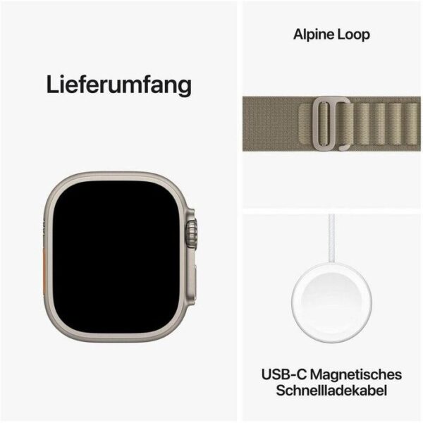 ⁦Apple Smartwatch Watch Ultra 2 iOS GPS Cellular, 49 mm, S, NFC, EKG, Titan, Alpine olive⁩ – תמונה ⁦6⁩