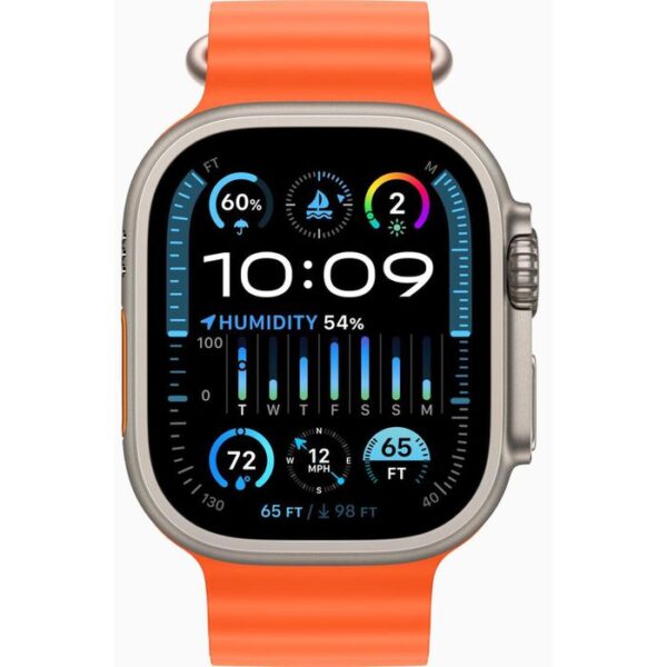 ⁦Apple Smartwatch Watch Ultra 2 iOS GPS Cellular, 49 mm, NFC, EKG, Titan, Ocean orange⁩ – תמונה ⁦2⁩