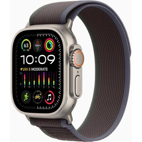 Apple Smartwatch Watch Ultra 2 iOS GPS Cellular, 49 mm, M/L, NFC, EKG, Titan, Trail blau/schwarz