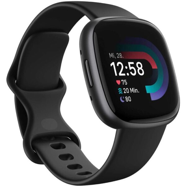 Fitbit Smartwatch Versa 4 GPS, NFC, Aluminium, Schwarz, Graphit