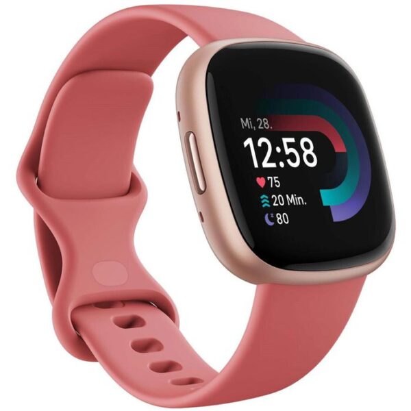 Fitbit Smartwatch Versa 4 GPS, NFC, Aluminium, Sandrosa, Kuferrosé