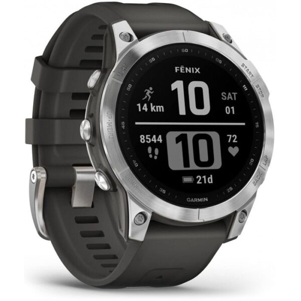 ⁦Garmin Smartwatch fenix 7 Standard Edition GPS, Ausstellungsstück, 47 mm, NFC, Silber, Graphit⁩ – תמונה ⁦2⁩