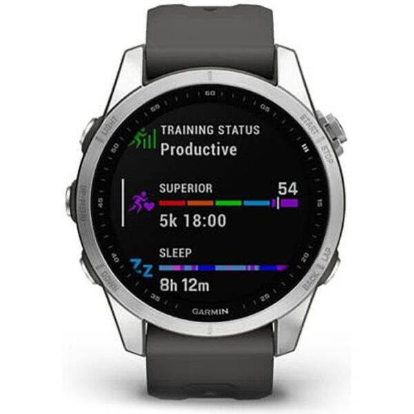 ⁦Garmin Smartwatch fenix 7S GPS, 42 mm, NFC, Silber, Graphit⁩ – תמונה ⁦2⁩