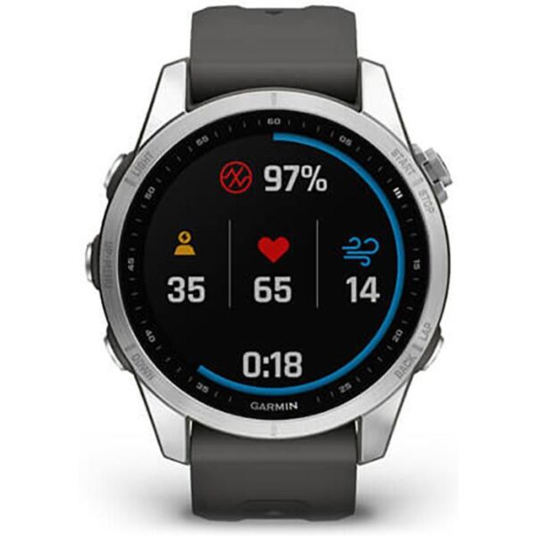 ⁦Garmin Smartwatch fenix 7S GPS, 42 mm, NFC, Silber, Graphit⁩ – תמונה ⁦4⁩