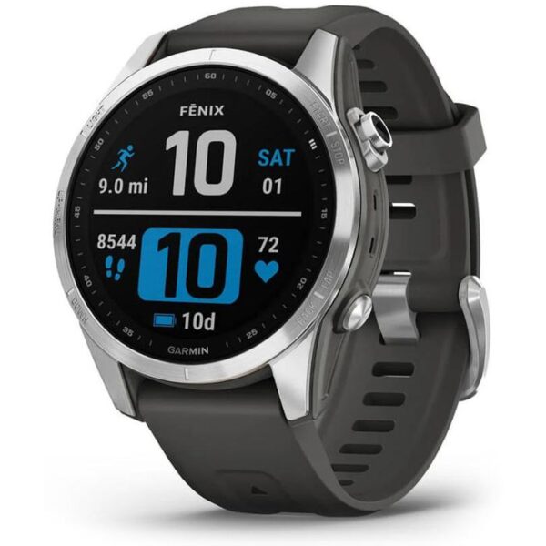 Garmin Smartwatch fenix 7S GPS, 42 mm, NFC, Silber, Graphit