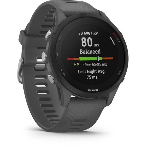 ⁦Garmin Smartwatch Forerunner 255 GPS, 46 mm, NFC, grau⁩ – תמונה ⁦3⁩