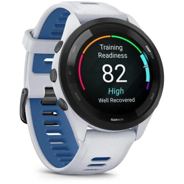 ⁦Garmin Smartwatch Forerunner 265 GPS, 46 mm, NFC, weiß, dunkelblau⁩ – תמונה ⁦3⁩