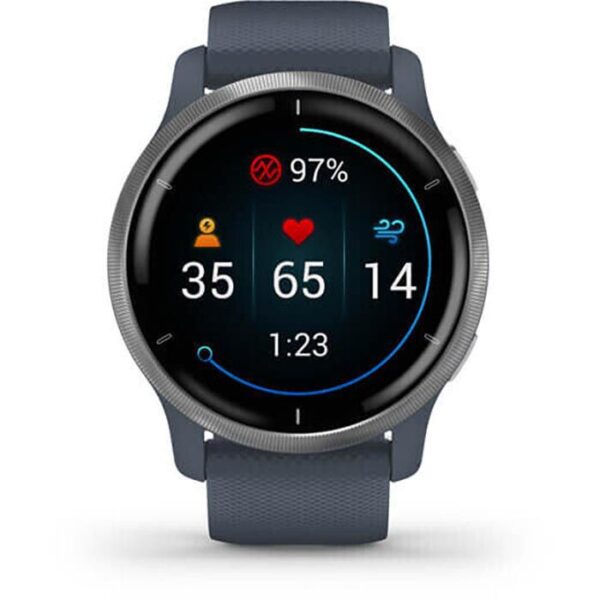 ⁦Garmin Smartwatch Venu 2 GPS, 45 mm, NFC, Granitblau⁩ – תמונה ⁦2⁩