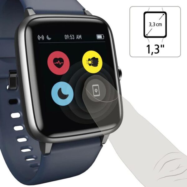 ⁦Hama Smartwatch Fit Watch 4900, 37 mm, EKG, Edelstahl, blau, grau⁩ – תמונה ⁦3⁩